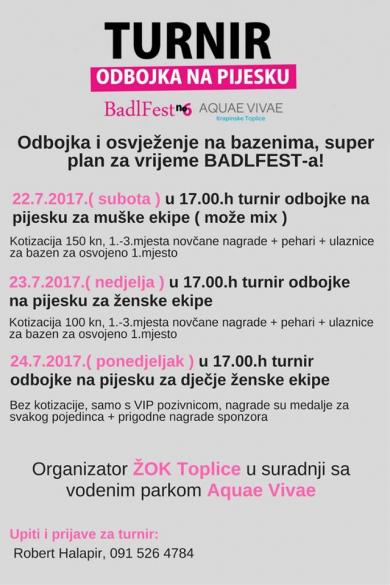 ŽOK Toplice organizira turnir odbojke na pijesku